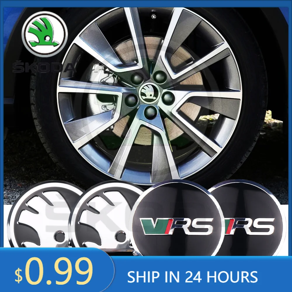 Фото Для Skoda Octavia 2, 3, 4 шт., 56 мм, наклейки-эмблемы на колпаки колесных дисков, аксессуары для Skoda Octavia Mk3, Fabia 2, Superb 3U, 2 Ka №1