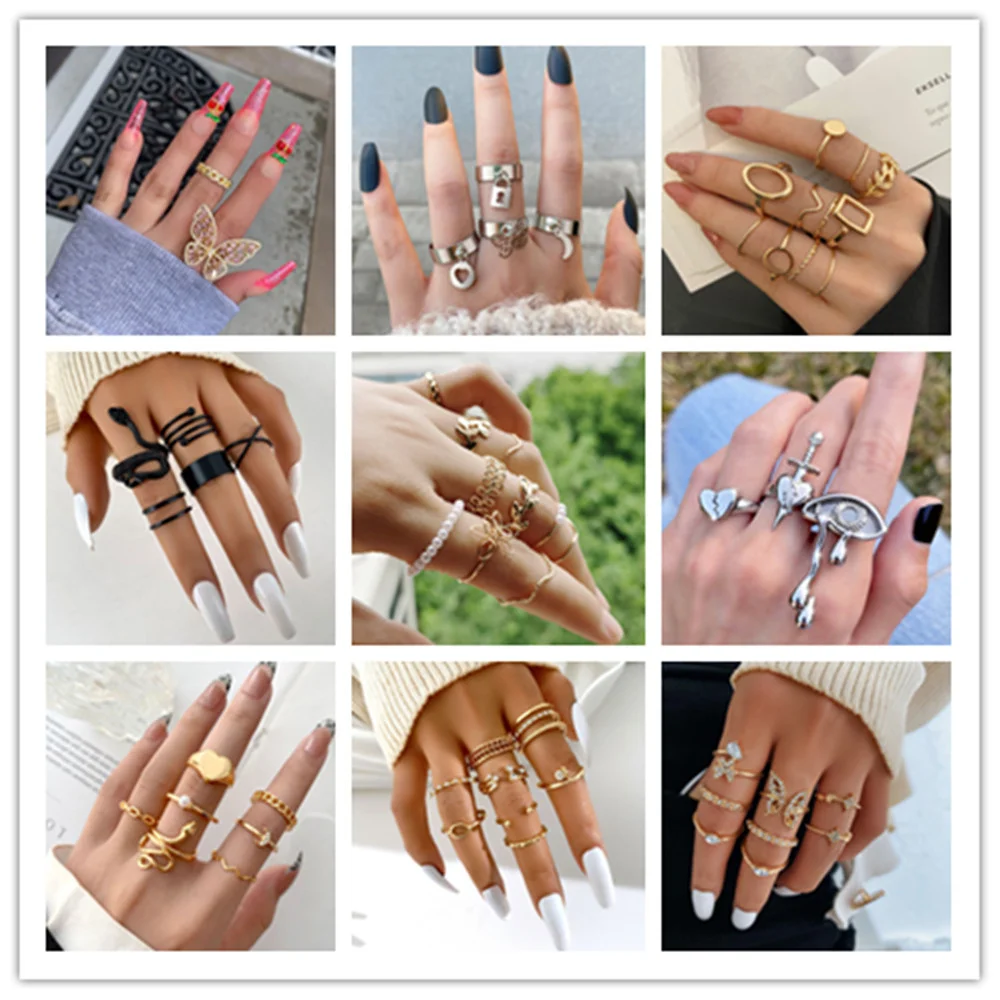 Кольца на палец с бабочкой и кисточкой новые резные ретро кольца костяшки
