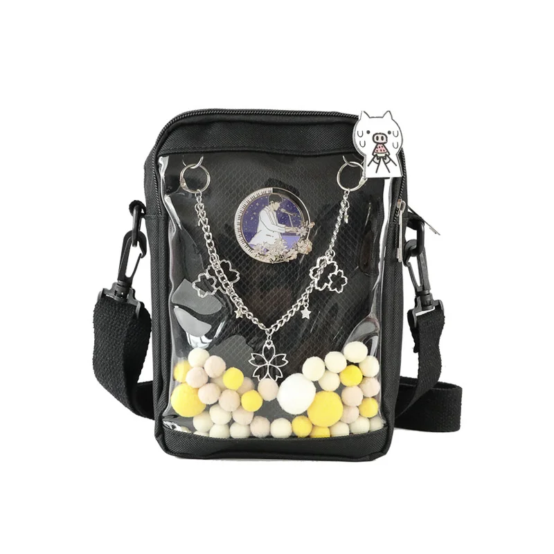 

Japanese Transparent Small Square Pain Bag Diagonal Ita Bag One Shoulder Portable Canvas Baby Bag Casual Wild Fashion Handbag