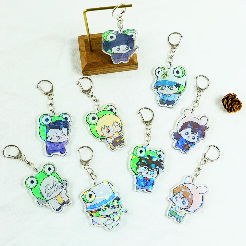 

Japan Cartoon Anime Detective Conan Keychain Acrylic Transparent Kids Clothes Accessories Cosplay Decoration Fans Gifts