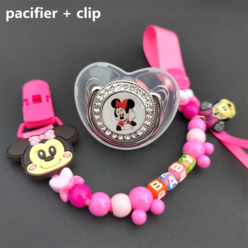 

Luxury 1 Set Baby Pacifier with Fashion Beads Chain Holder Infant BPA Free Silicone Nipple Teether New Childern Weaning Artifact