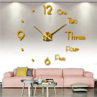 large 3d frameless wall clock stickers modern design diy mirror wall watch number decoration for home living room bedroom office