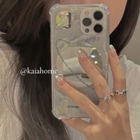 space planet pattern makeup mirror phone case for iphone 13 11 12 pro max x xr xs max silicone soft shell