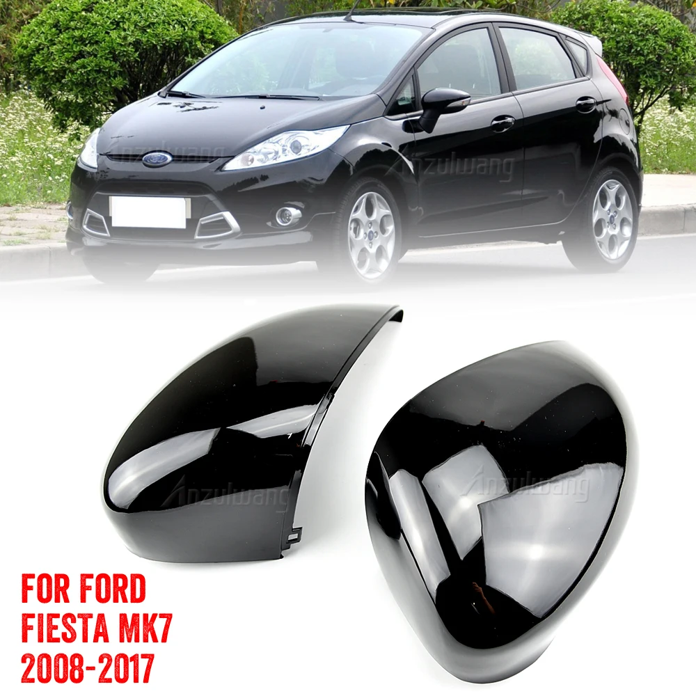 

1 Pair Gloss Black and carbon pattern car Rearview Wing Mirror Cover For Ford fiesta MK7 2008-2017