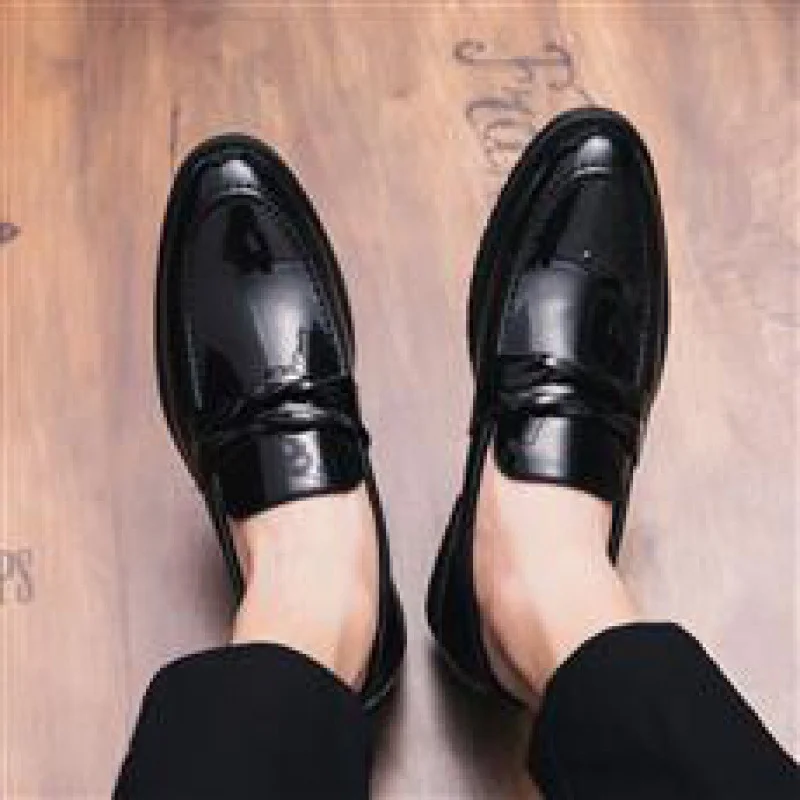 

Весенняя кожаная обувь для мужчин британская деловая официальная одежда Повседневная увеличивающая рост стелька студенческий черный костюм жениха свадьба