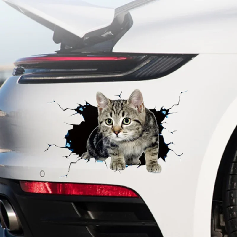 Simulção 3d de gatos aireos espre rota adesivo carro criativo engraçado decalque vinil à prova d'água acessórios