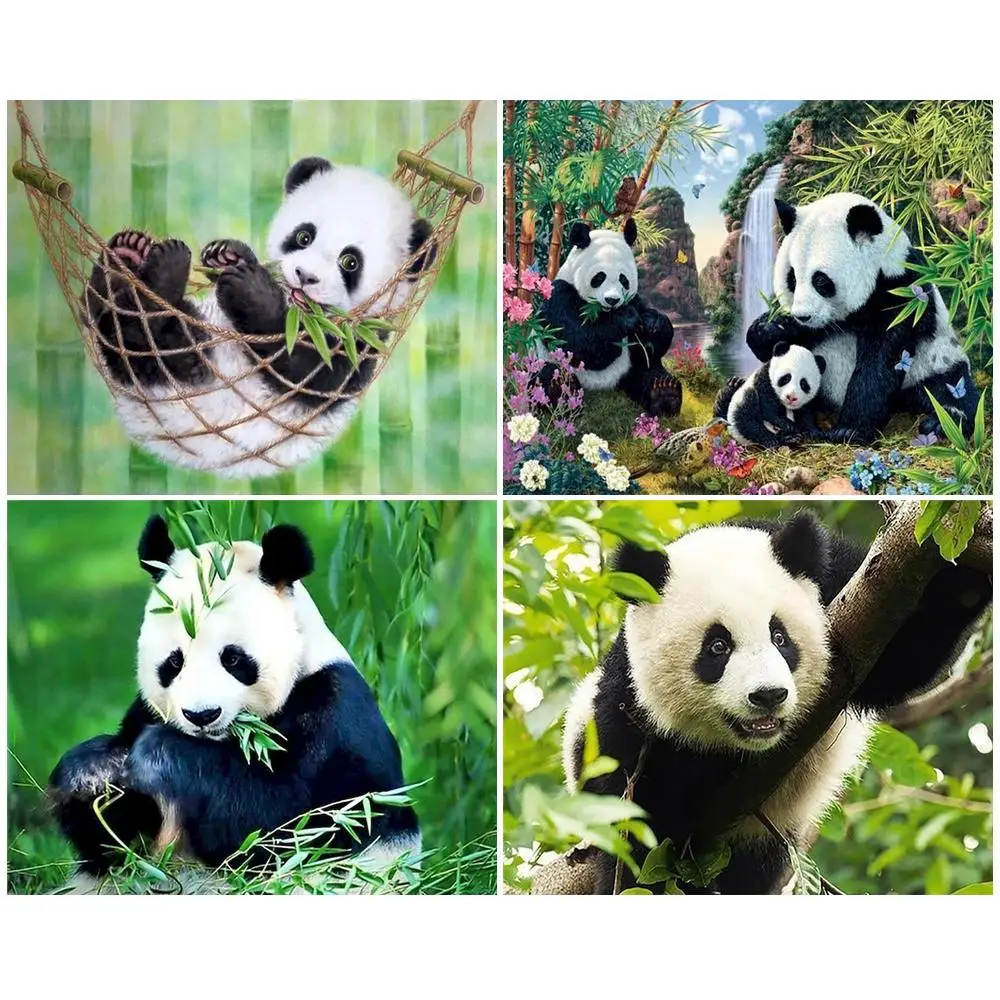 

GATYZTORY 5d Diamond Painting Full Square/Round Panda Diamond Embroidery Mosaic Sale Animal Home Decoration Unique Gift