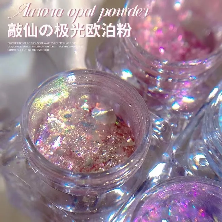 

1 коробка глиттер для дизайна ногтей звезды Аврора градиент поляризационные акварельные Волшебные зеркальные Слюда Порошок украшение для ...