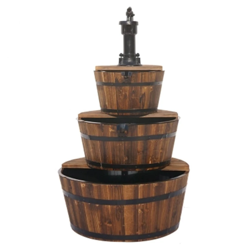 

Creative Garden Decoration Running Water Barrel Fountain