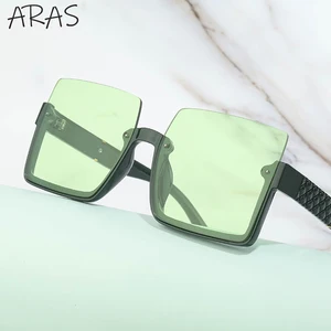 Semi Rimless Square Sunglasses Women 2022 Trend Half Frame Luxury Brand Designer Sun Glasses Men Sha