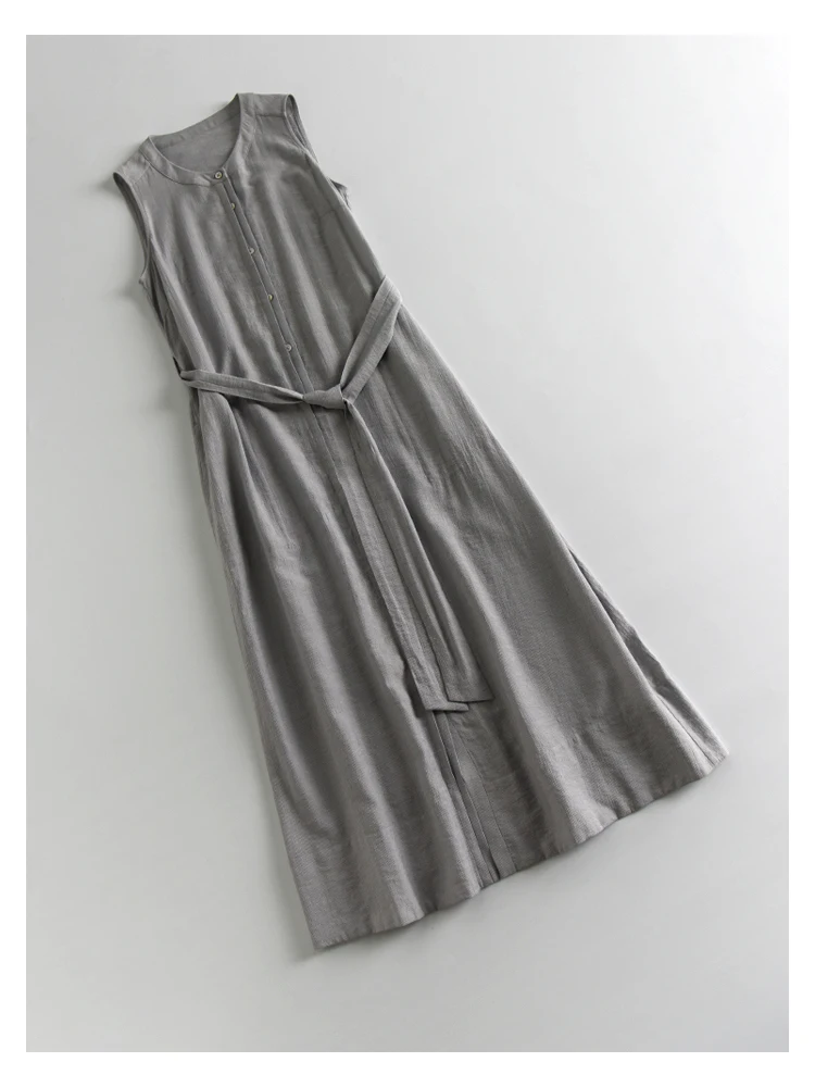 Простое японское модное платье без рукавов летнее Новое Женское Платье на