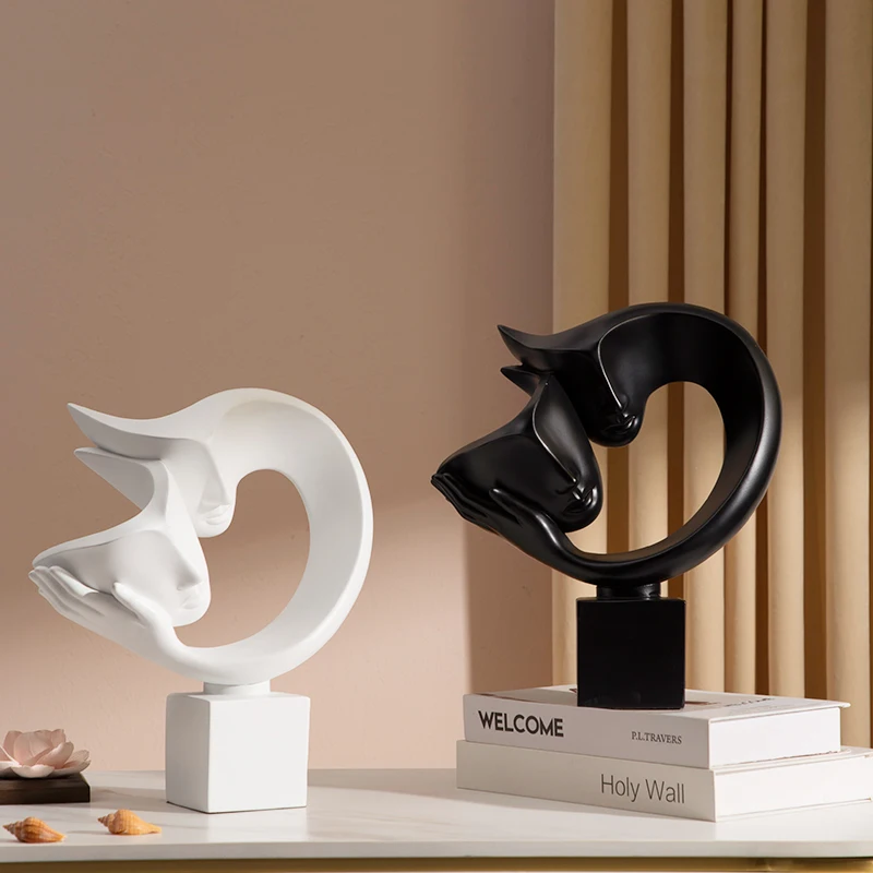 Купи Nordic Abstract Couple Statue Room Decoration Desk Accessories Modern Art Sculpture Office Decoration Resin Craft Figurines Gift за 2,009 рублей в магазине AliExpress