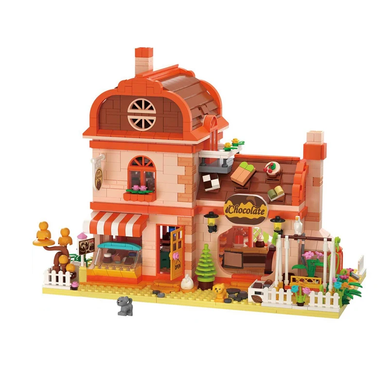 Creative Street View Mini Build Model Kids  Assembly Block Toys For Girls Boys Birthday Gifts