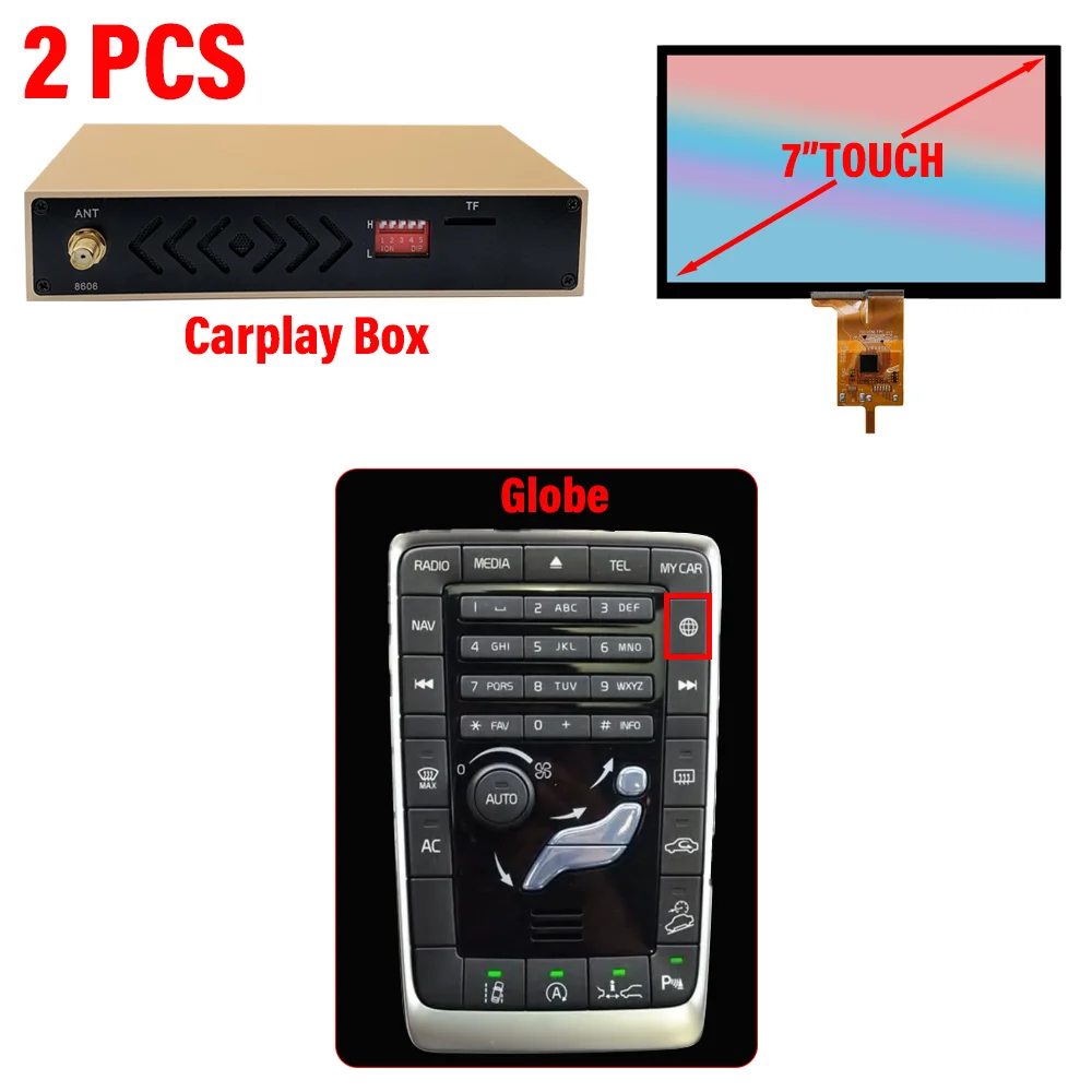 

Беспроводной модуль Apple Carplay Android Auto Car AI Box для Volvo XC60 XC70 S60 S80 V60 V70 V40 (2011-2019) декодер зеркальных звеньев