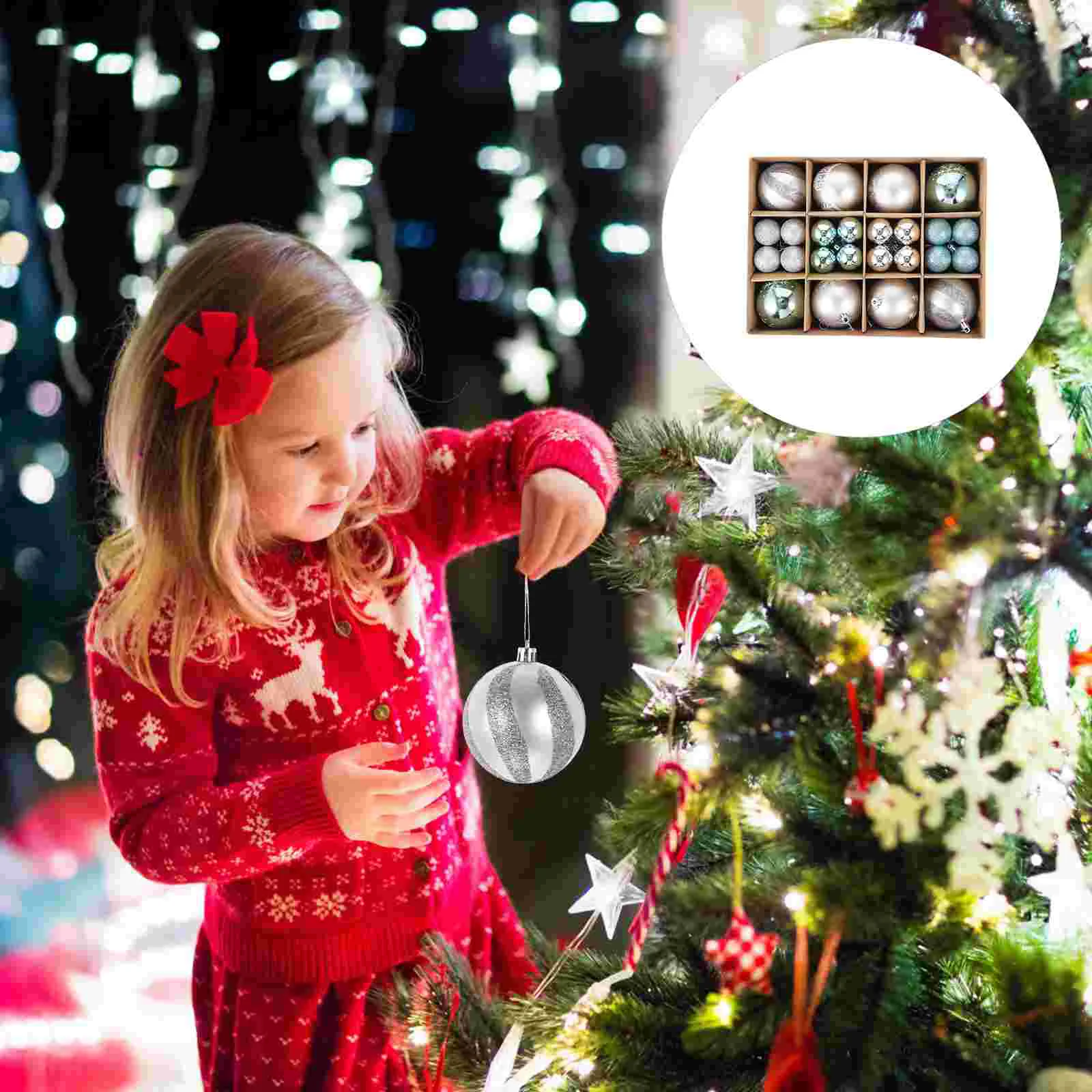 

24pcs Christmas Balls Party Festiva Xmas Home Tree Decors Xmas Hanging Decors Xmas Balls Xmas Pendants Xmas Tree Pendants