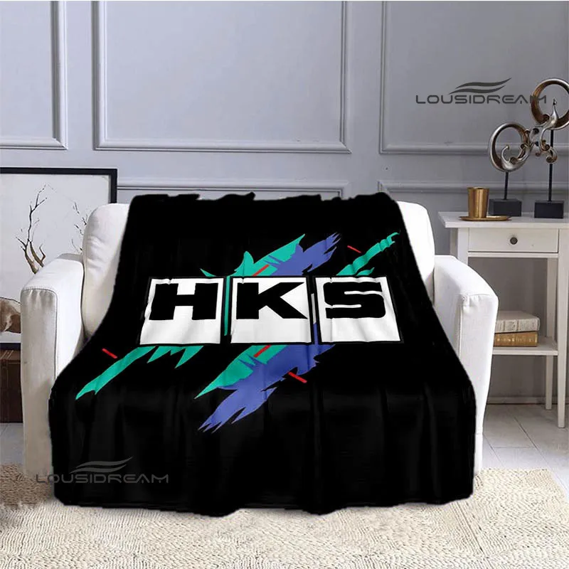 Одеяло HKS с принтом логотипа гоночного автомобиля теплое мягкое и удобное