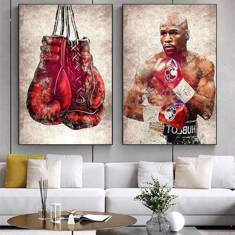 Фигурки легенды бокса абстрактные постеры Майк Тайсон/Nate Diaz холст картина с