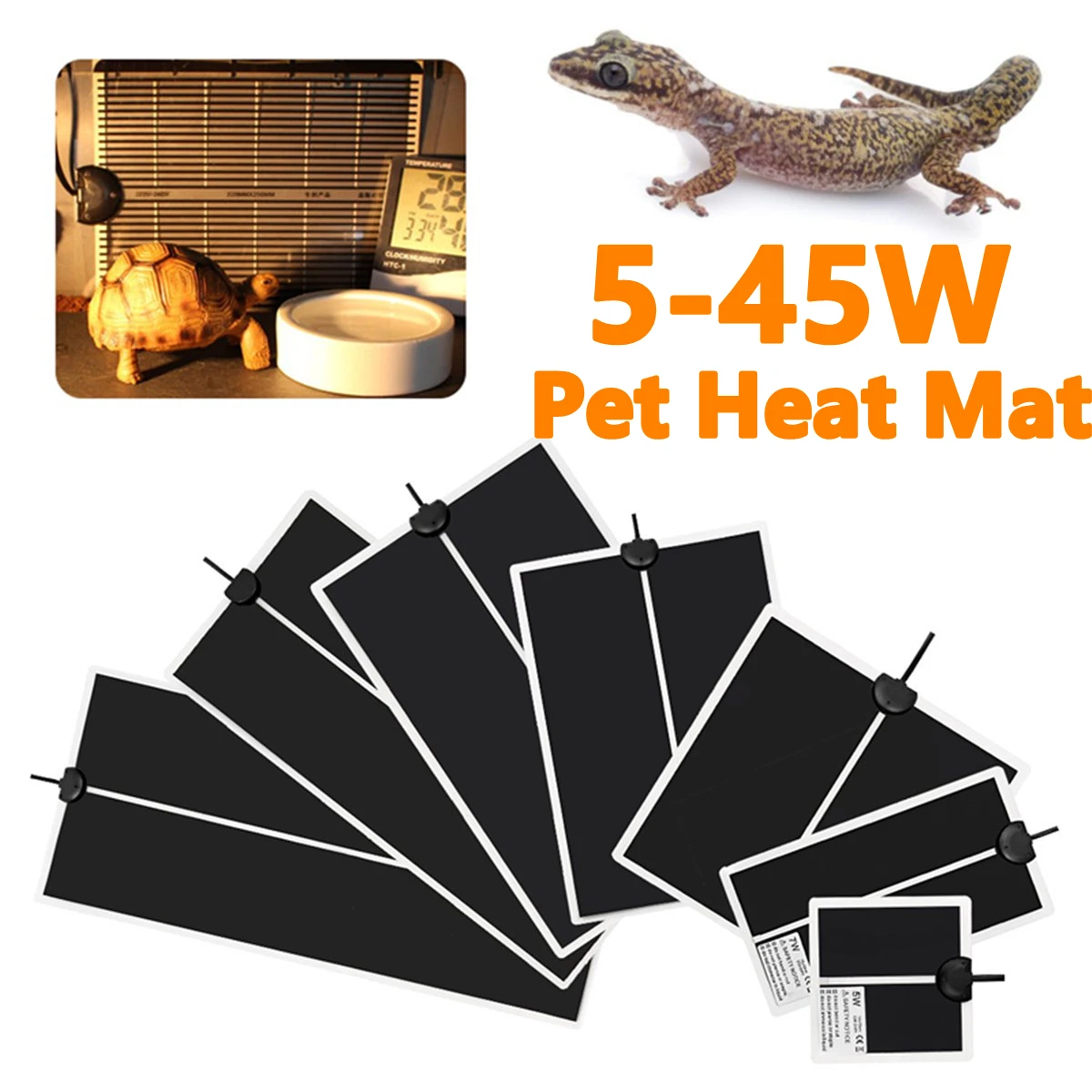 

5-35W Terrarium Reptiles Heat Thermal Mat Amphibiens Climbing Heating Warm Pads Mats Blanket Temperature Regulator Accessories