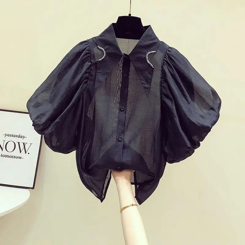 Женская блузка ASAPGOT белая полиэстер