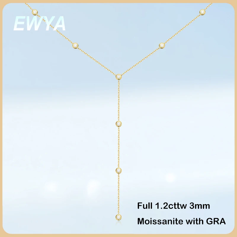 Цепочка с кулоном в виде муассанита серебро 1 2 пробы 18 К