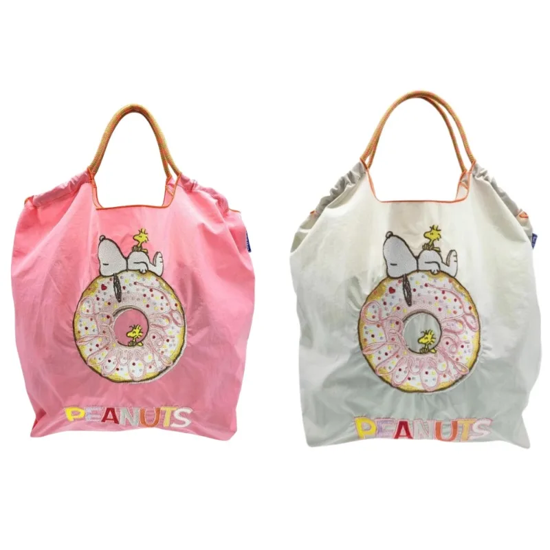 Экологичная сумка для покупок с шариковой цепочкой снупи пончик вышивка большая