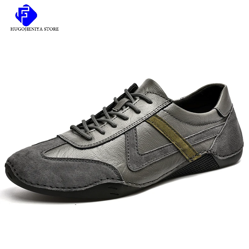 

2022 New Men Casual Shoes Fashion Men's Shoes High Quality Leather Driving Shoes Handmade Flat Shoes Luxury Boat Shoes Big Size