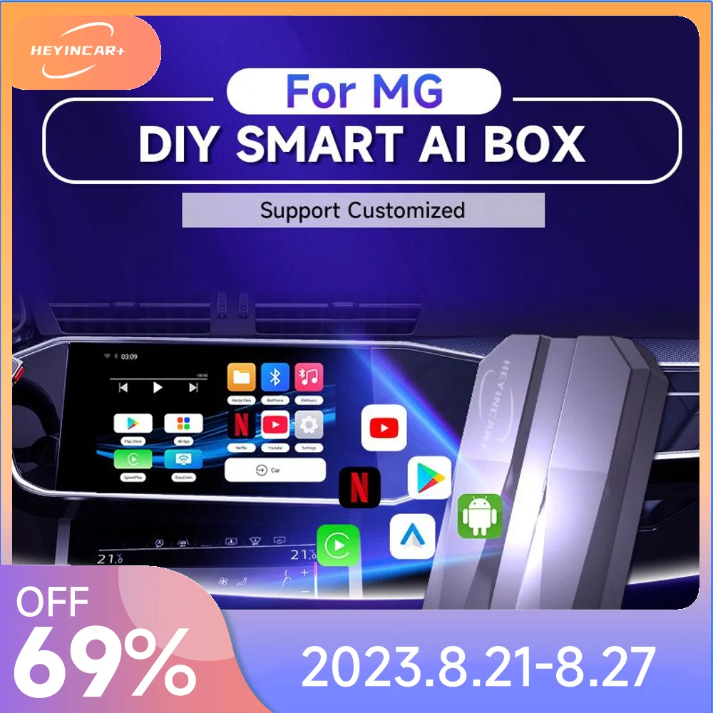 

2023 HEYINCAR DIY Smart AI Box Wireless Android Auto CarPlay For MG ZS EV MULAN MG4 MG5 EHS MARVEL R MAXUS Netflix YouTube IPTV