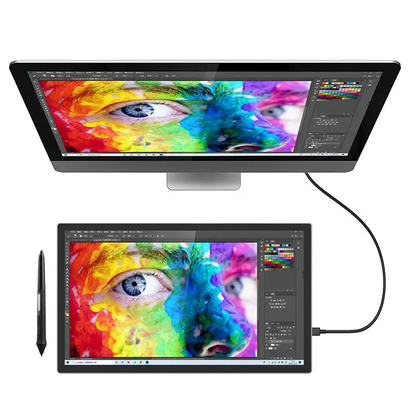 Фото Графический планшет для ПК с интерфейсом USB-C, разрешением 5080LPI, 8192 уровнями нажатия, сенсорным LCD-экраном №5