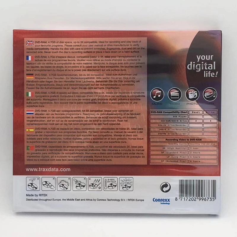 5 шт./партия перезаписываемый односторонний DVD-диск