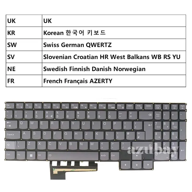 Клавиатура Lenovo Legion 5-15ARH7 5-15ARH7H 5-15IAH7 5-15IAH7H с подсветкой RGB