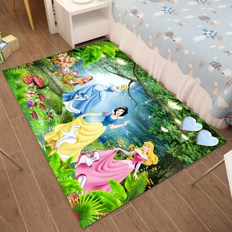 

Disney Princess Carpet Snow White Home Decor Carpet Gift Rapunzel Princess Aisha Carpet Children's Bedroom Bedside Mat Decor