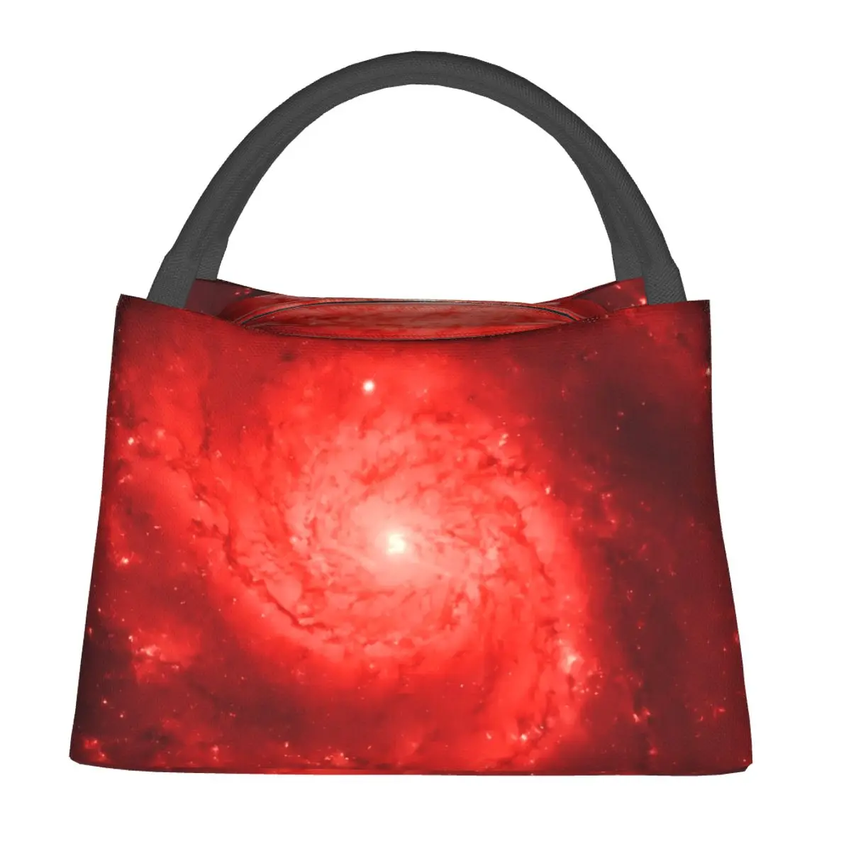 

Red Spiral Galaxy Lunch Bag For Women Retro Print Lunch Box Fashion Office Cooler Bag Portable Insulated Thermal Tote Handbags