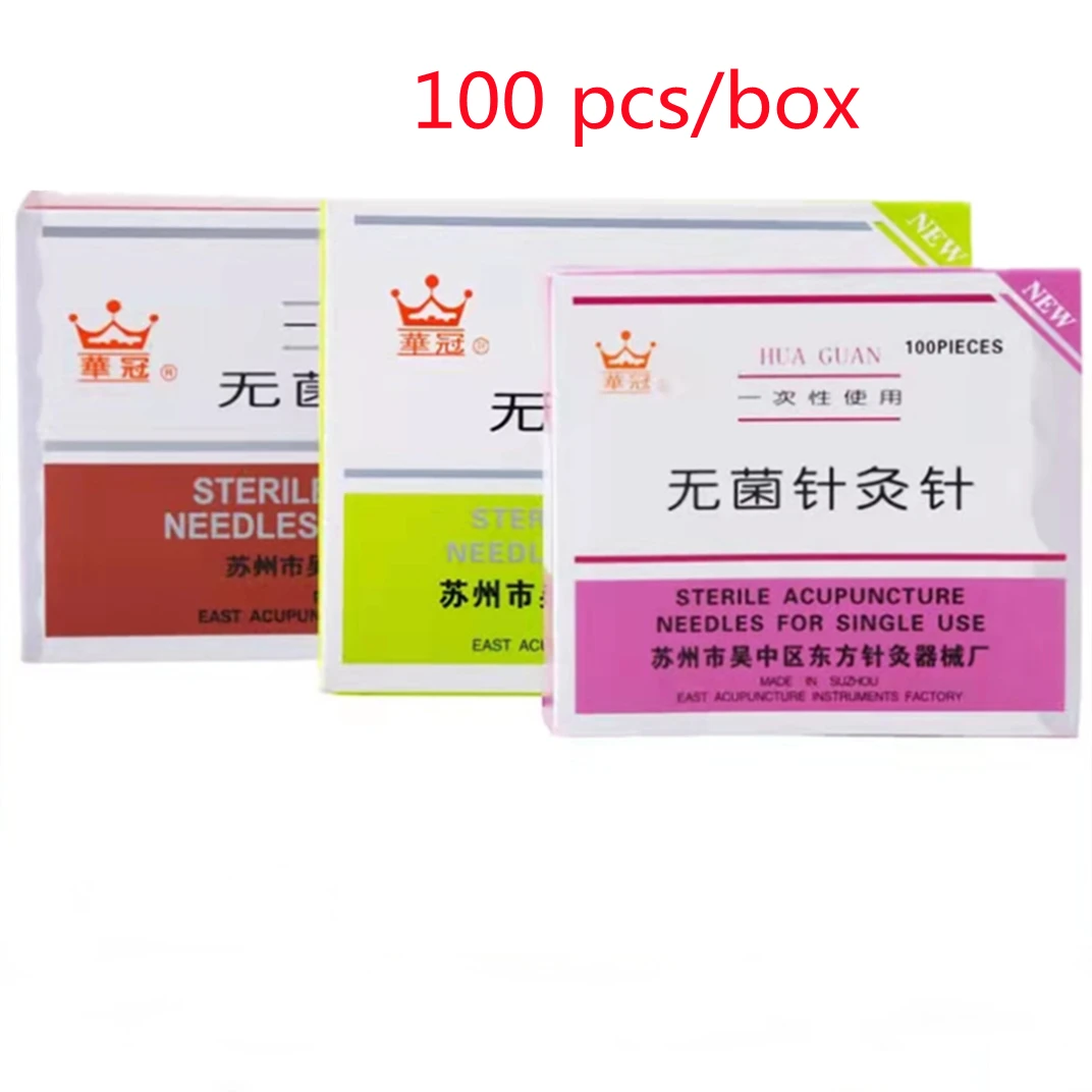 Red Copper Handle Acupuncture Needle 100 Disposable Chinese Medicine Beauty Relieve Pain Muscle Relax