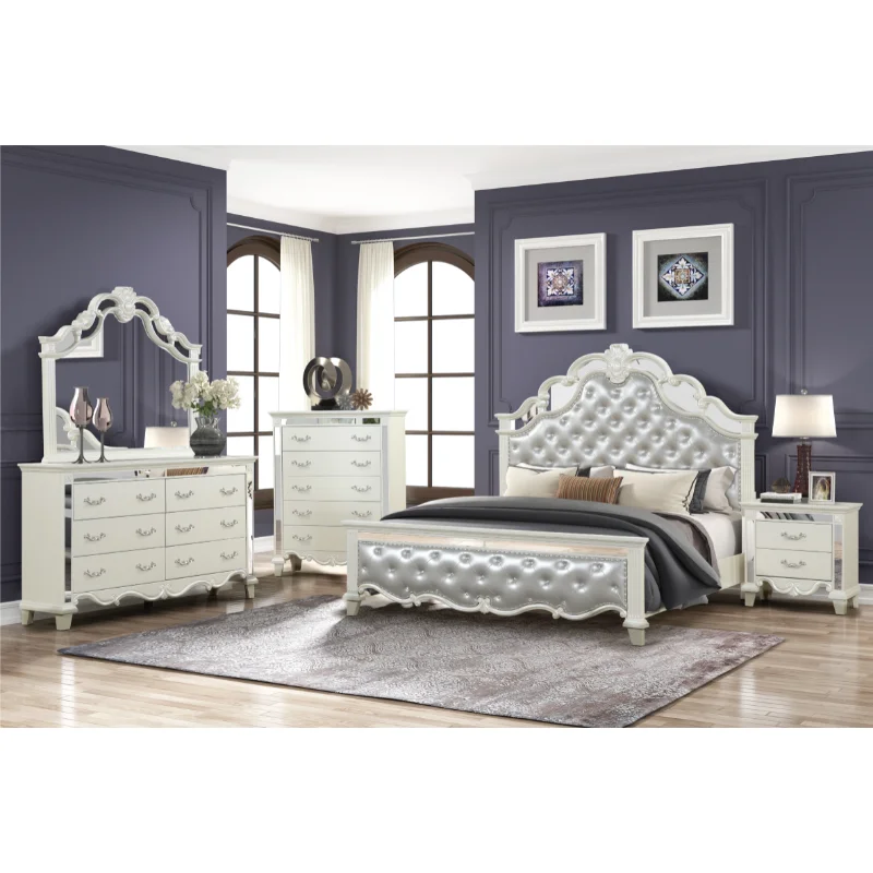 

[Flash Deal]Milan Tufted Upholstery Queen Size Bed with Upholstered Headboard and White Low-key Upholstered Foot Board[US Stock]