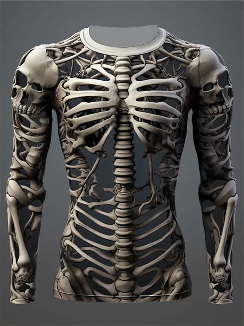 Футболка мужская с длинным рукавом Повседневная модная дышащая рубашка объемным