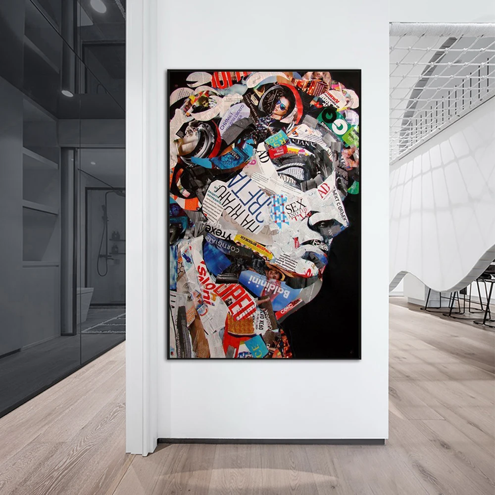 

Graffiti David Portrait Art Canvas Paintings Abstract Colorful Sculpture Posters On The Wall Splicing Picture For Room Decor