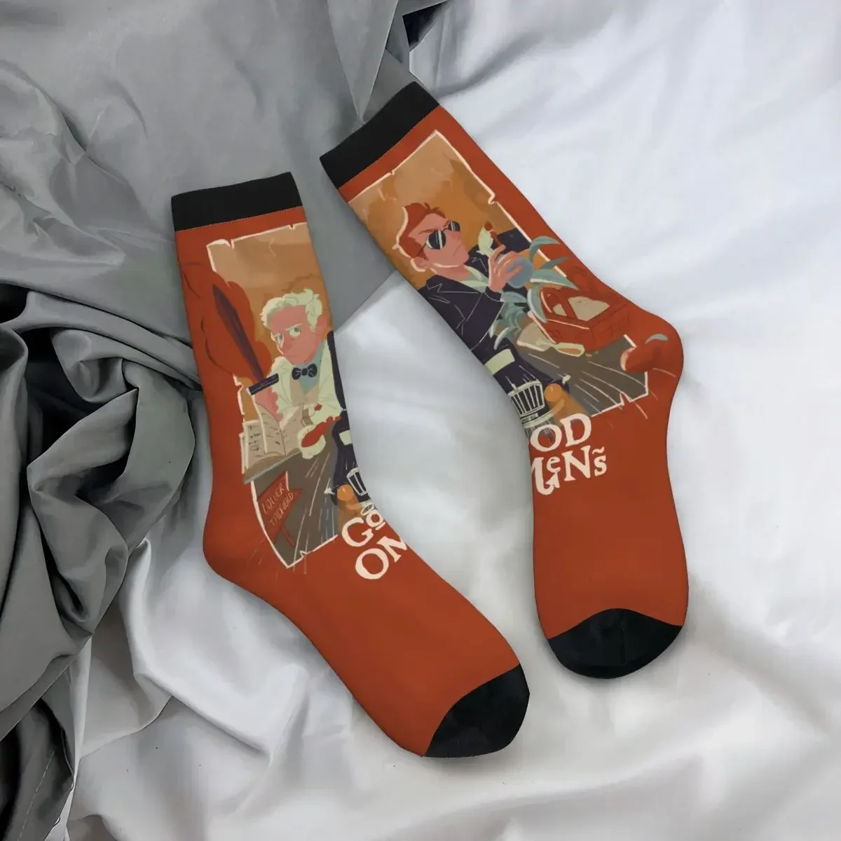 Носки Good Omens для мужчин и женщин модные носки Crowley and Aziraphale новинка весна-лето