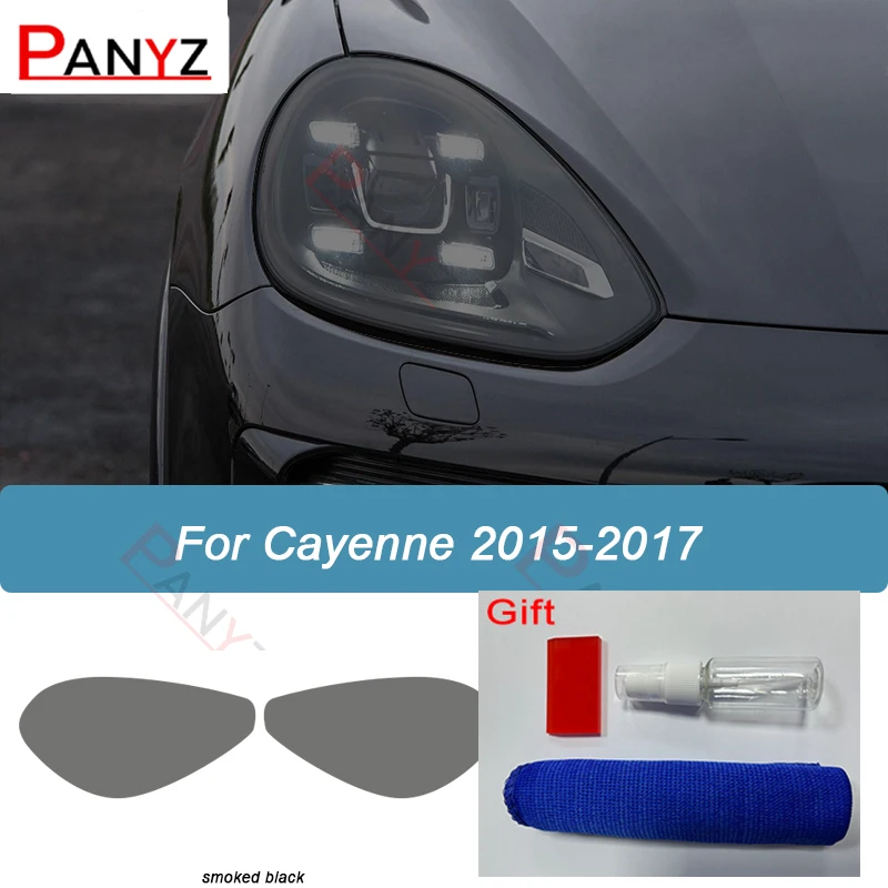 

Тонировка автомобильной фары, Дымчатая Черная защитная пленка, ТПУ наклейки, турботинт, Виниловая пленка для Porsche Cayenne 958 2011-gift GTS