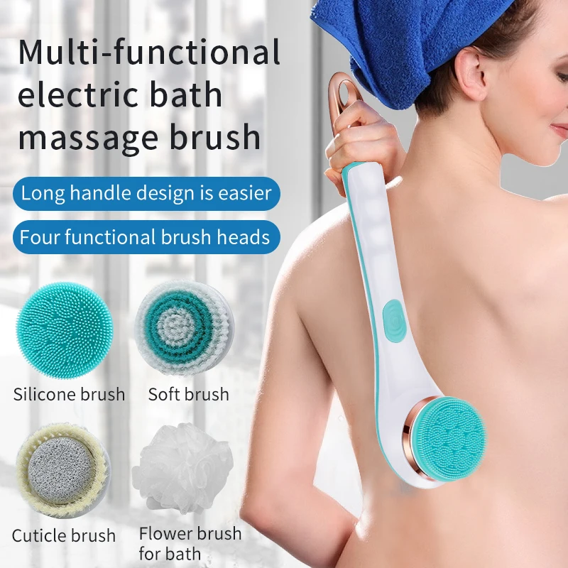 Electric Bath Brush Body Scrubber Silicone Shower Body Brush Waterproof Rechargeable Bathroom Gadgets Shower Skin Cleaning Tool