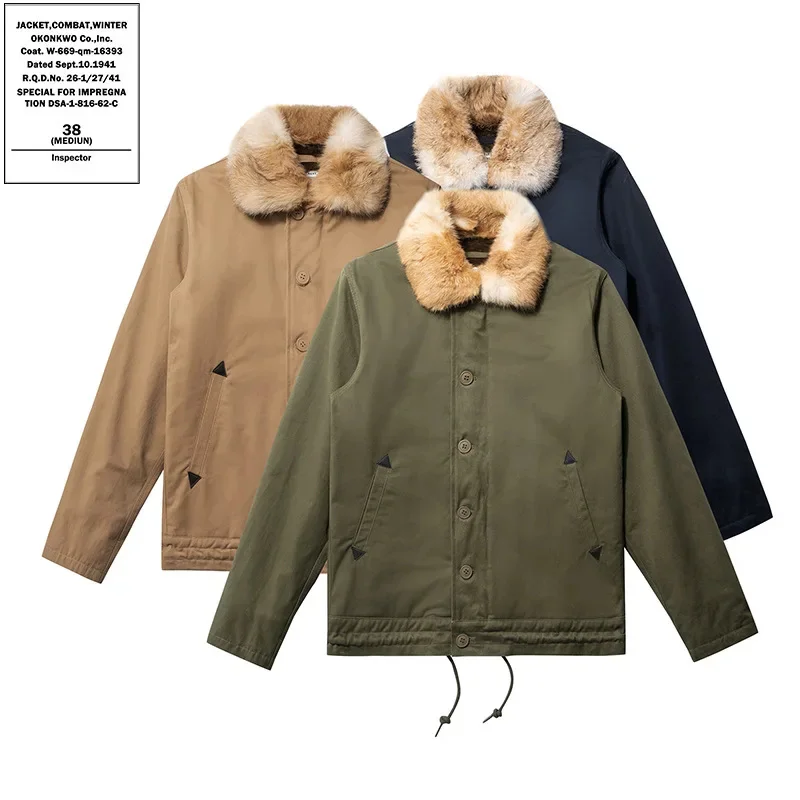 OKONKWO темно-синяя искусственная куртка Военная Дека униформа из кроличьего меха