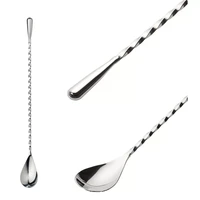stirring rod cocktail bar double head cocktail spoon kitchenware stainless steel bar appliances durable 1pcs spiral shape