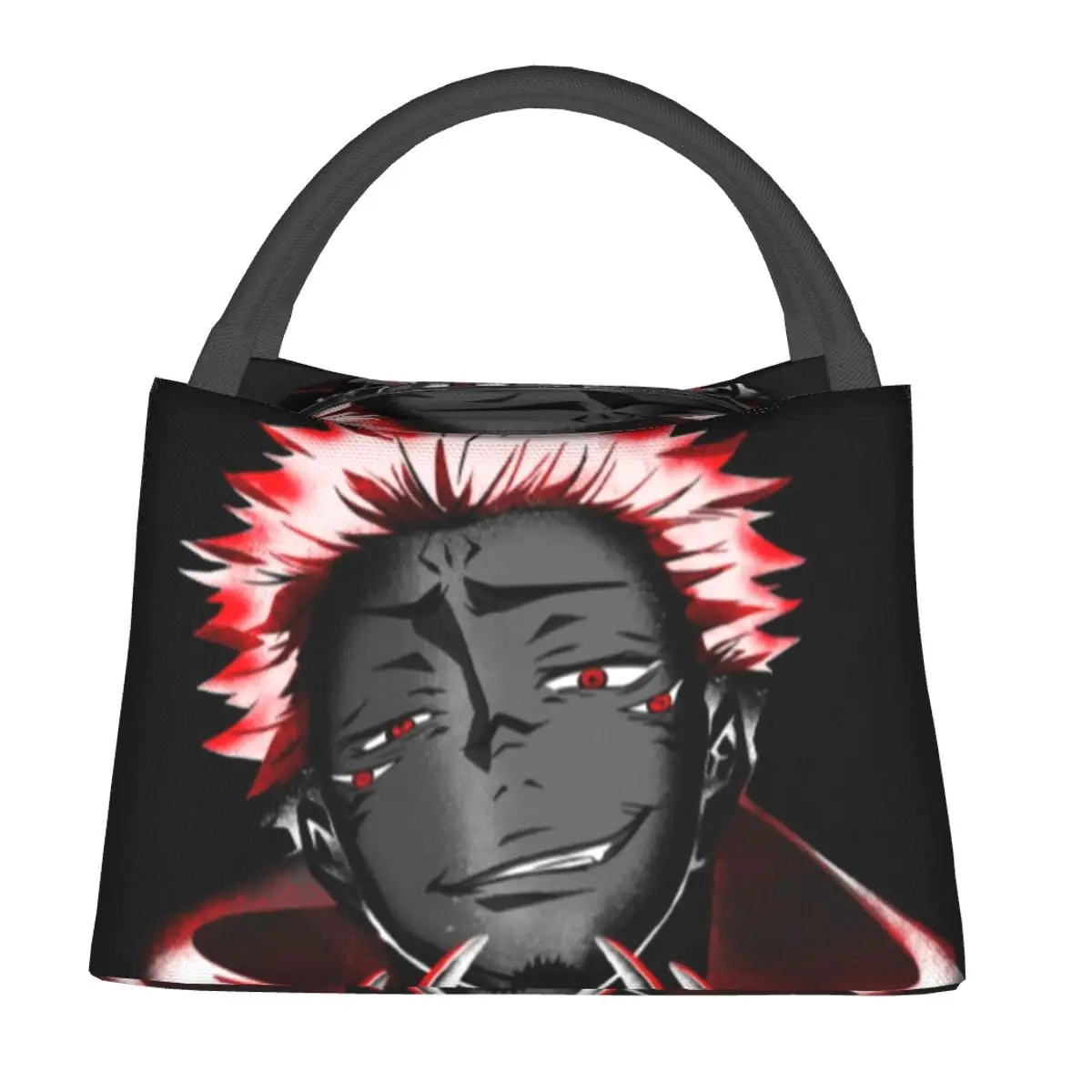 

Ryoumen Sukuna Smirk Lunch Bag Jujutsu Kaisen Portable Zipper Lunch Box Custom Cooler Bag Casual Oxford Thermal Tote Handbags