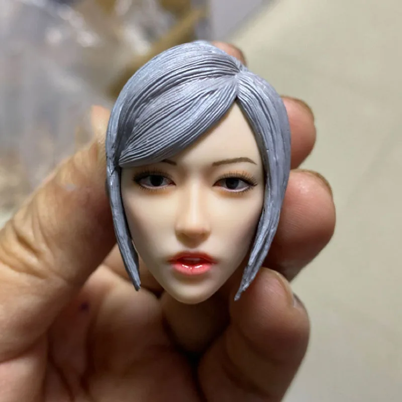 

1/6 SET044 Female Head Sculpt Sliver Hair Head Carving Model Fit 12'' Action Figure Soldier Dolls