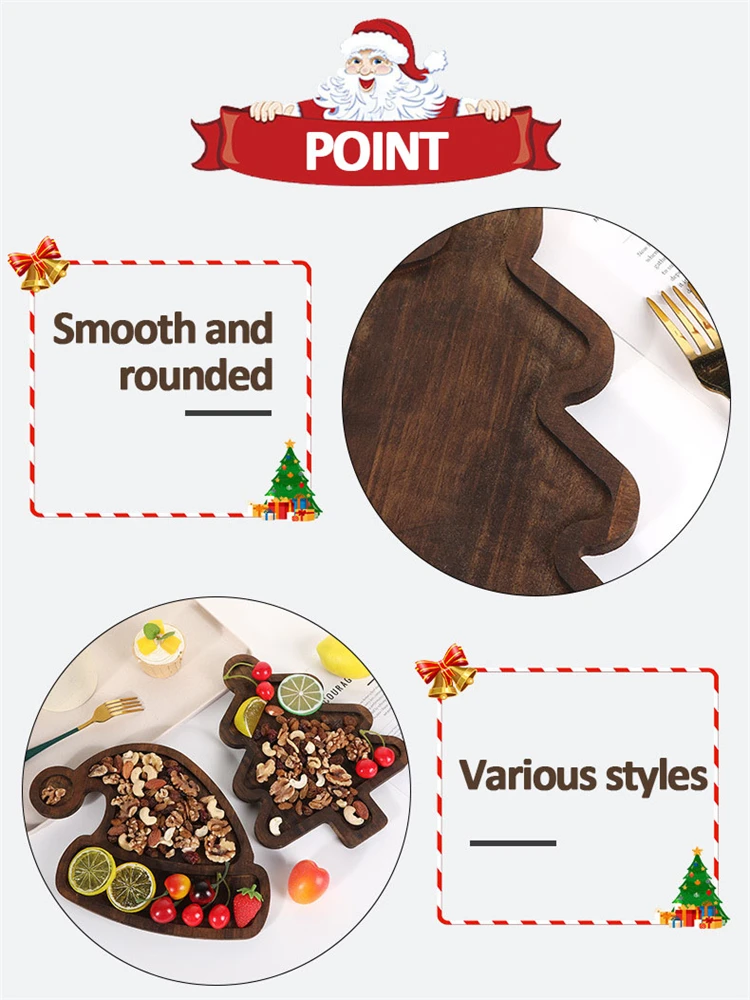 Деревянный поднос рождественское украшение блюдо форма Санта-Елки для одеял