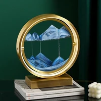 creative 3d glass sandscape in motion hourglass moving sand frame art picture display flowing gift home decor