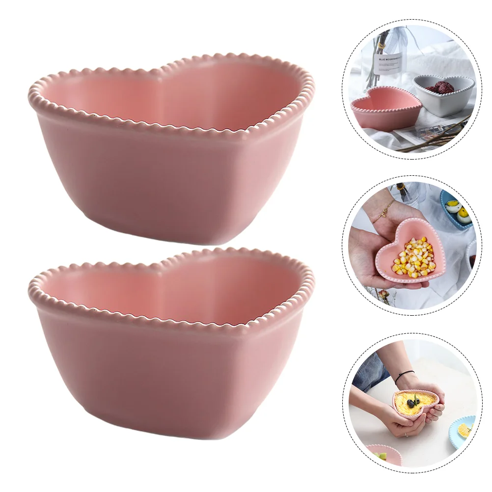 

Bowl Ceramic Heart Bowls Fruit Salad Pudding Serving Dish Snack Plate Shaped Plates Small Pasta Appetizer Sauce Dessert Cereal