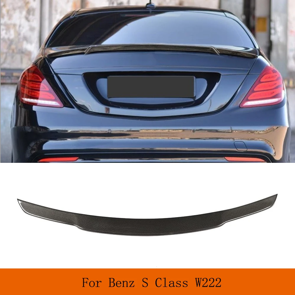 

Спойлер багажника автомобиля для Mercedes Benz S Class W222 S450 S550 S560 S63 2014-2020 4-дверный спойлер из углеродного волокна на заднее крыло автомобиля, крышка багажника