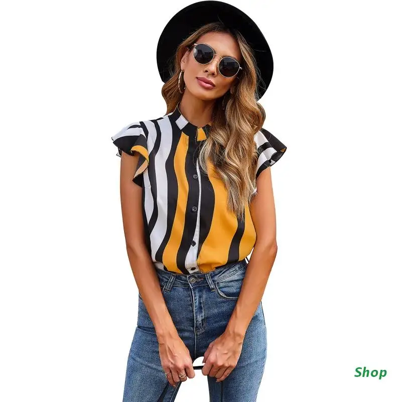 

Женская майка с рюшами, без рукавов, на пуговицах