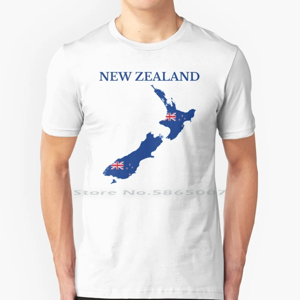 Футболка с флагом Новой Зеландии 100% хлопок карта Веллингтона Новая Зеландия