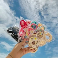 30pcsbag children cute colorful solid rubber bands girls lovely elastic hair bands kids women sweet hair accessories supplies